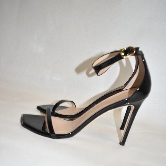 STUART WEITZMAN Nudist Curve 100 High Heel Sandals Patent Black 8.5 - Picture 5 of 8